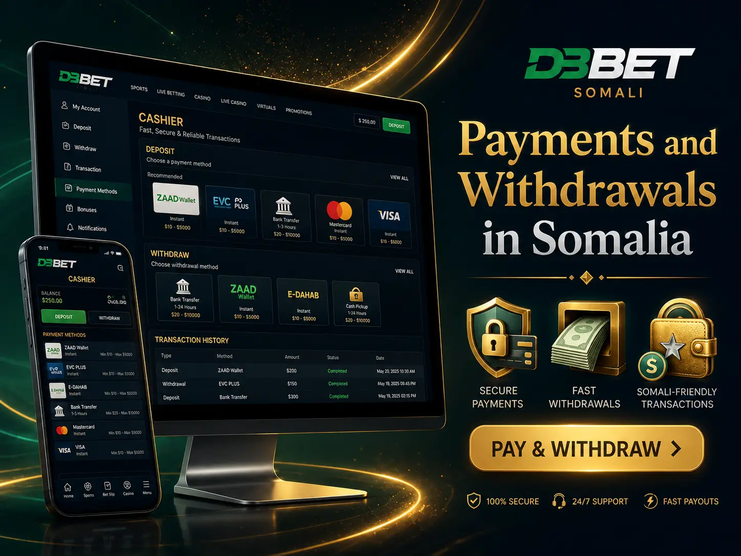 Payments and withdrawals in Somalia